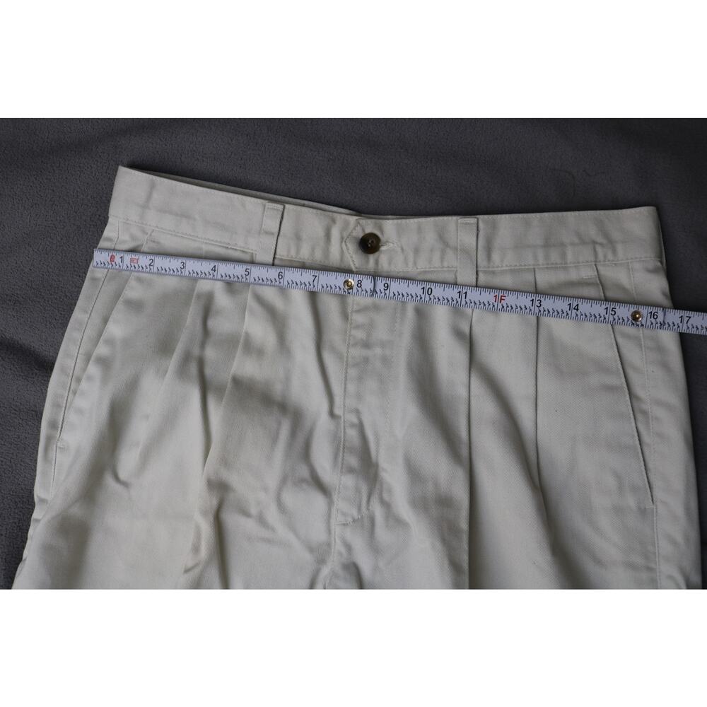 DOCKERS Pleated Khakis Men 32x30 Beige 100 Cotton Classic No Wrinkle Made In USA - Picture 4 of 15